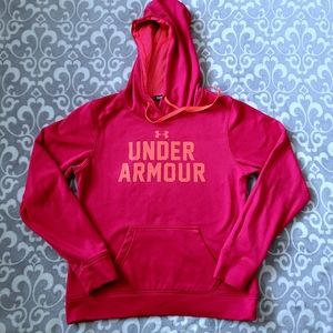 Under Armour hoodie, Dark Pink/Red Color, Semi-fitted, Medium